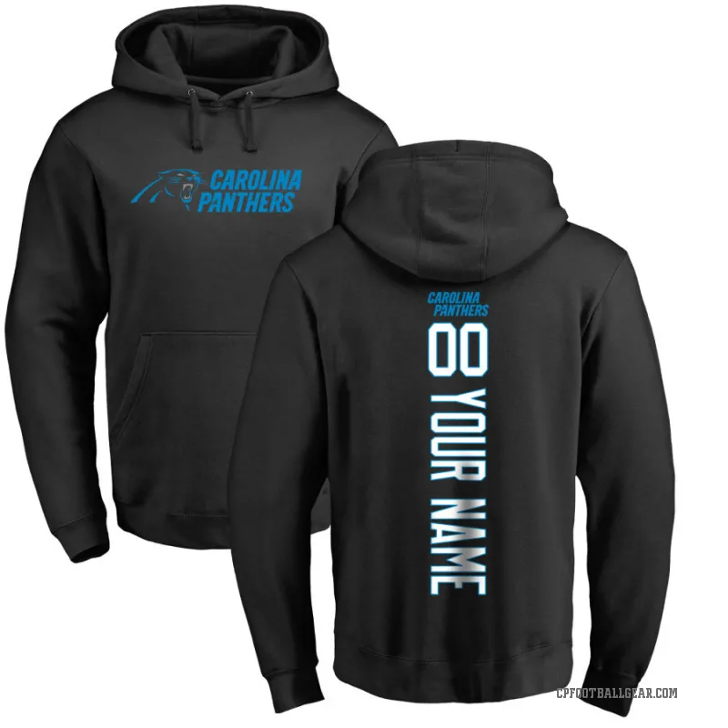 Custom Men's Black Carolina Panthers Pro Line Backer Pullover Hoodie