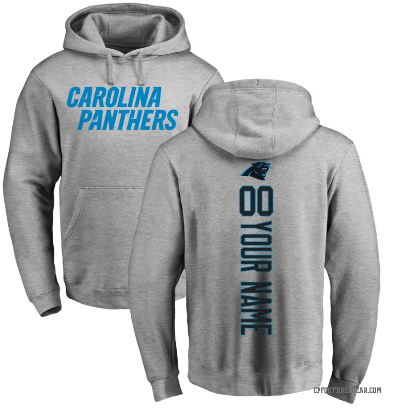 Custom Men's Carolina Panthers Pro Line Ash Backer Pullover Hoodie