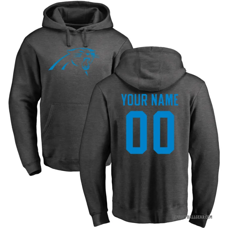 Custom Men's Carolina Panthers Pro Line by Branded Ash One Color Pullover Hoodie