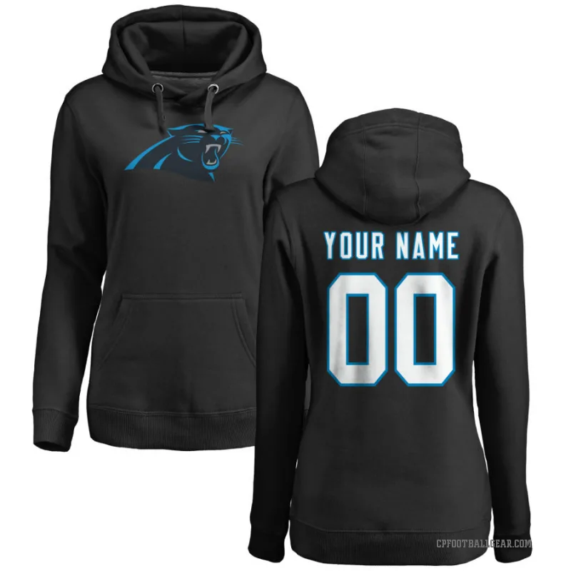 Custom Women's Black Carolina Panthers Pro Line Logo Pullover Hoodie