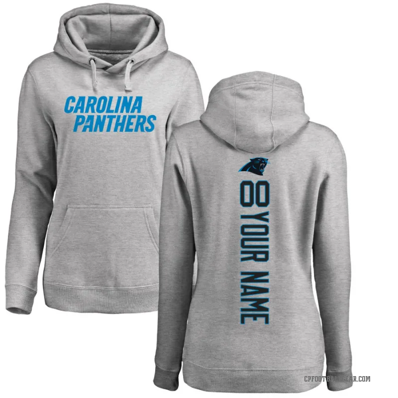 Custom Women's Carolina Panthers Pro Line Ash Backer Pullover Hoodie