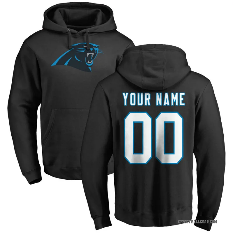 Custom Youth Black Carolina Panthers Pro Line Logo Pullover Hoodie