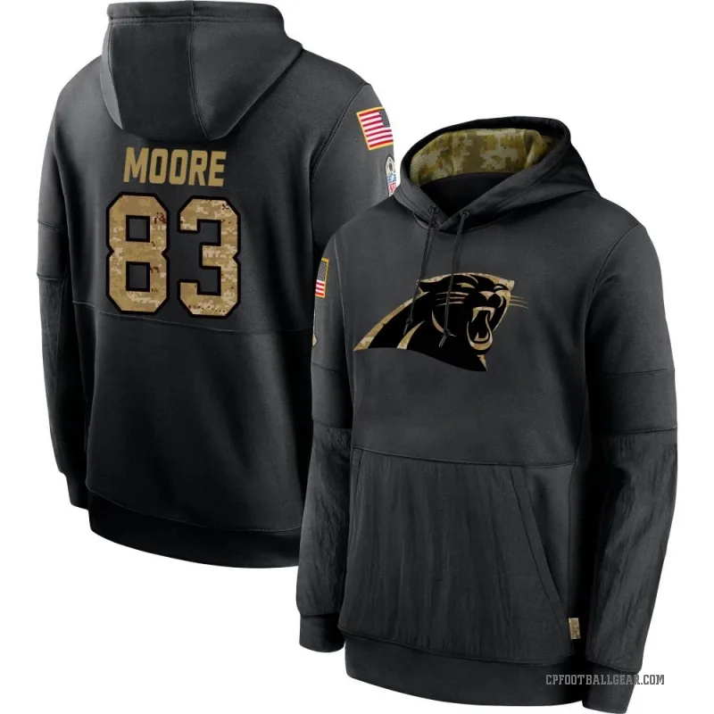 David Moore Youth Black Carolina Panthers 2020 Salute to Service Sideline Performance Pullover Hoodie