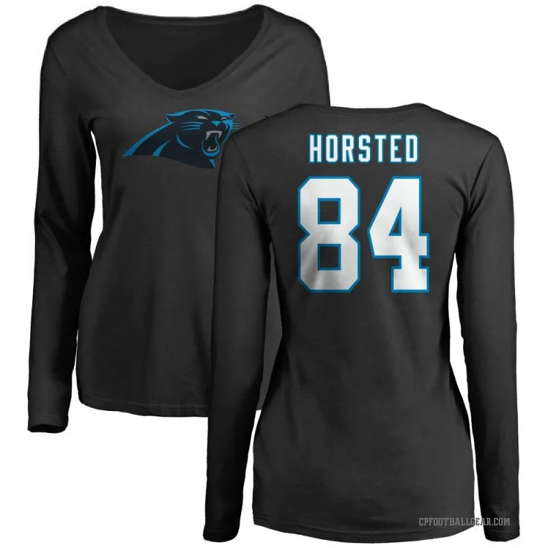 Jesper Horsted Women's Black Carolina Panthers Logo Slim Fit Long Sleeve T-Shirt -