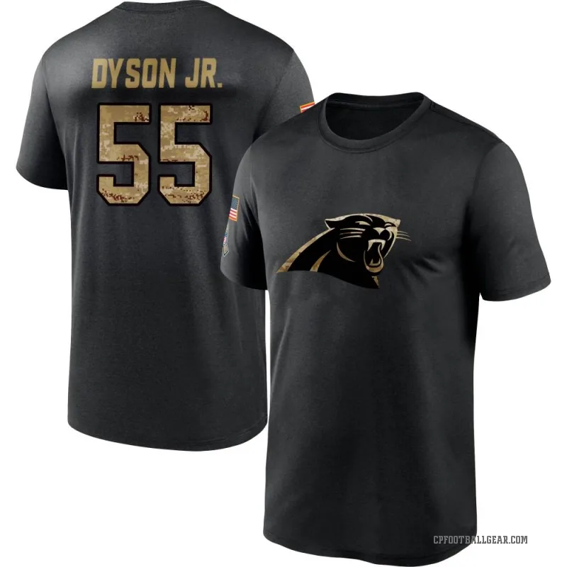 Kenny Dyson Jr. Men's Black Carolina Panthers 2020 Salute To Service Performance T-Shirt