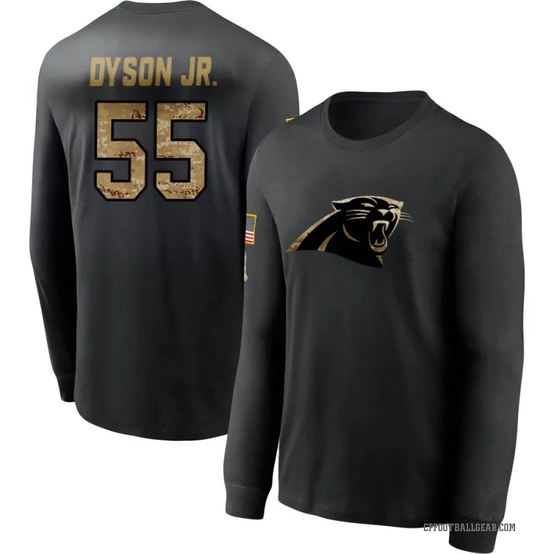 Kenny Dyson Jr. Men's Black Carolina Panthers 2020 Salute To Service Sideline Performance Long Sleeve T-Shirt