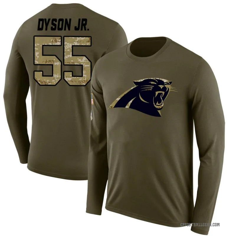 Kenny Dyson Jr. Men's Olive Carolina Panthers Salute to Service Sideline Long Sleeve T-Shirt