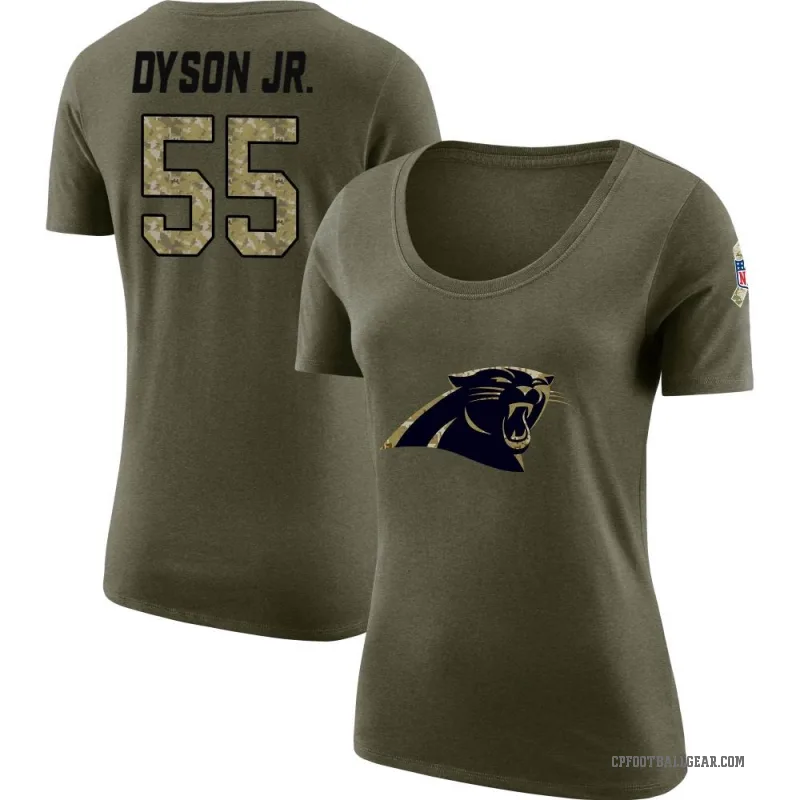 Kenny Dyson Jr. Women's Olive Carolina Panthers Salute to Service Scoop Neck T-Shirt