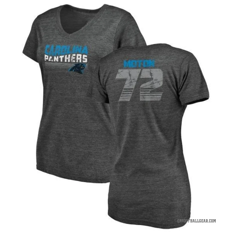 Taylor Moton Women's Black Carolina Panthers Retro V-Neck T-Shirt -