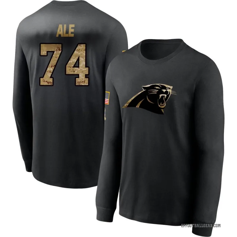 Ulumoo Ale Men's Black Carolina Panthers 2020 Salute To Service Sideline Performance Long Sleeve T-Shirt